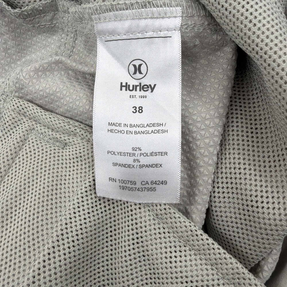 HURLEY MENS 38 HYBRID SHORTS ACTIVE SHORTS GOLF SHORTS GRAY GEOMETRIC DESIGN - Picture 5 of 10
